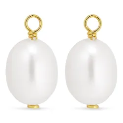 7-7,5 mm perle anheng til øredobber i forgylt sølv - Mix & Match