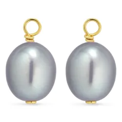 7-7,5 mm perle anheng til øredobber i forgylt sølv - Mix & Match