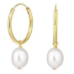 perle creol i forgylt sølv