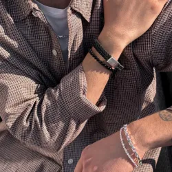 Nordahl andersen svart armbånd i lær