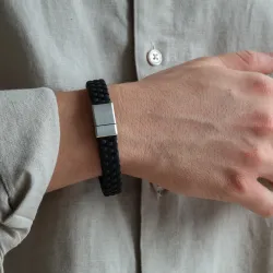 Nordahl andersen svart armbånd i lær