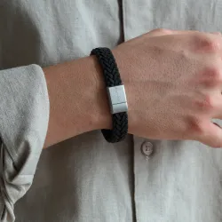 Nordahl andersen svart armbånd i lær