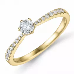 diamant ring i 14 karat gull 0,21 ct 0,13 ct