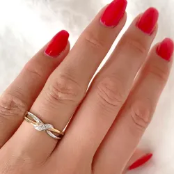 diamantring i 14 karat gull og hvitt gull 0,03 ct