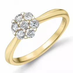 Elegant diamantring i 14 karat gull 0,40 ct