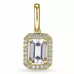 Firkantet morganit diamantanheng i 14 karat gull 0,78 ct 0,11 ct