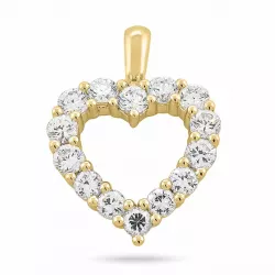 hjerte diamantanheng i 14 karat gull 1,72 ct
