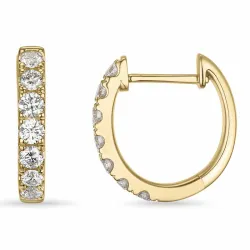 14 mm creol i 14 karat gull med diamant