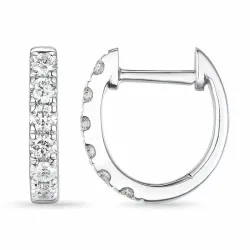 11 mm diamant creol i 14 karat hvitt gull med diamant