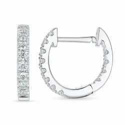 12 mm diamant creol i 14 karat hvitt gull med diamant 