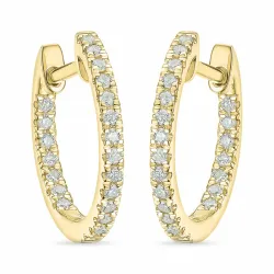 15 mm diamant creol i 14 karat gull med diamant 