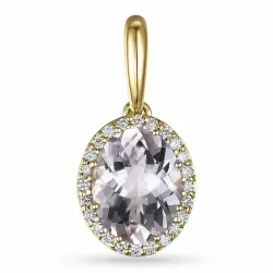 Rosett morganit diamantanheng i 14 karat gull 1,82 ct 0,12 ct