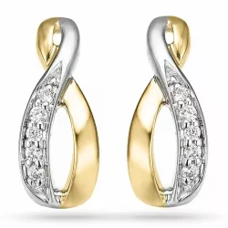 infinity diamant øredobber i 14 karat gull og hvitt gull med diamant 