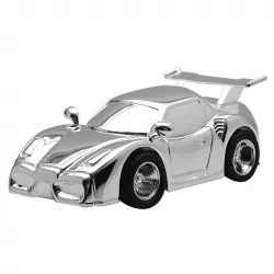 Dåpsgave: racerbil sparegris i sølvplett  modell: 152-86192