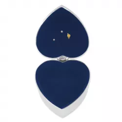 Dåpsgave: 10 x 10 cm hjerte smykkeskrin i forkrommet  modell: 154-83495