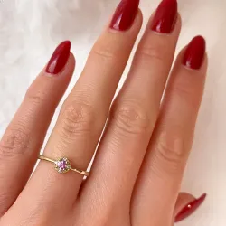 rosa safir diamantring i 14 karat gull 0,147 ct 0,02 ct