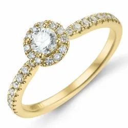 rund diamant ring i 14 karat gull 0,26 ct 0,246 ct