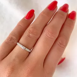 diamant ring i 14 karat hvitt gull 0,20 ct