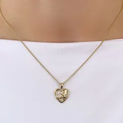 engel diamant anheng i 14 karat gull 0,021 ct