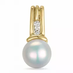perle diamantanheng i 14 karat gull 0,041 ct