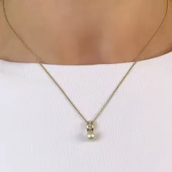 perle diamantanheng i 14 karat gull 0,078 ct