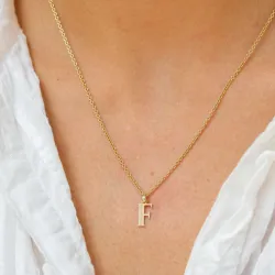 bokstav f anheng i 9 karat gull - My Letter