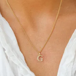 bokstav g anheng i 9 karat gull - My Letter