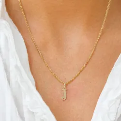 bokstav j anheng i 9 karat gull - My Letter