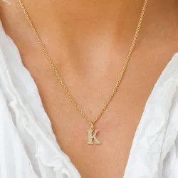 bokstav k anheng i 9 karat gull - My Letter