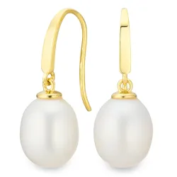 8-8,5 mm perle øredobber i 9 karat gull - Gold Collection