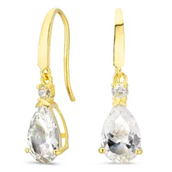 dråpeformede øredobber i 9 karat gull med zirkon - Gold Collection