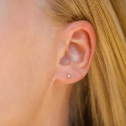 3 mm kule gulløredobb i 9 karat gull