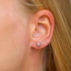 5 mm kule ørestikker i 9 karat hvitt gull