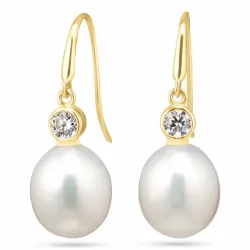 øredobber i 9 karat gull med zirkon - Gold Collection