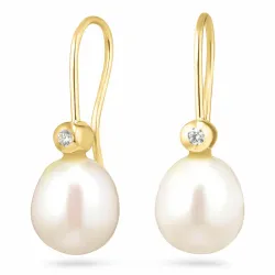 øredobber i 9 karat gull med zirkon - Gold Collection