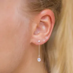 lange kjedeøreringer i 8 karat med zirkon - Gold Collection