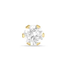 1/2 par 4 mm ørestikker i 9 karat gull med zirkon - Gold Collection