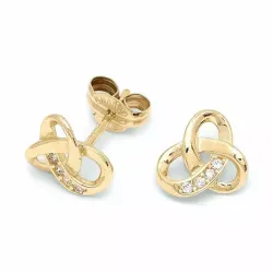 ekte gull ørestikker i 9 karat gull med zirkon - Gold Collection