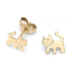 liten katt ørestikker i 9 karat gull - Gold Collection