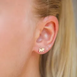 liten katt ørestikker i 9 karat gull - Gold Collection