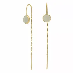 lange kjedeøreringer i 9 karat gull med syntetisk kvarts - Gold Collection