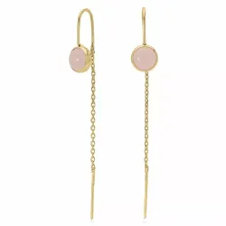 lange kjedeøreringer i 9 karat gull med syntetisk kvarts - Gold Collection