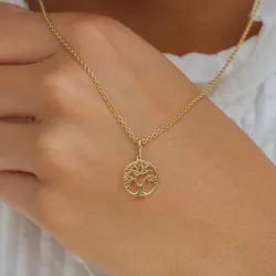 12 mm livets tre anheng i 9 karat gull - Gold Collection