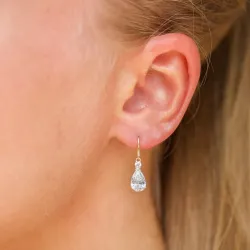 dråpe øredobber i 9 karat gull med zirkon og zirkon - Gold Collection