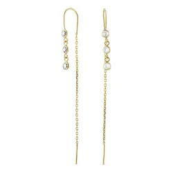 kjedeøreringer i 9 karat gull med zirkon - Gold Collection