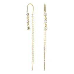 kjedeøreringer i 9 karat gull med zirkon - Gold Collection