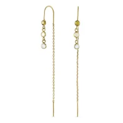 kjedeøreringer i 9 karat gull med zirkon - Gold Collection