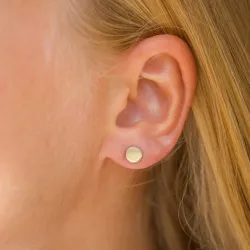 6 mm runde øredobber i 9 karat gull