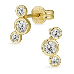 øredobber i 9 karat gull med zirkon - Gold Collection