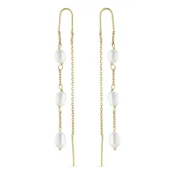 4 mm perleøredobb i 9 karat gull - Gold Collection